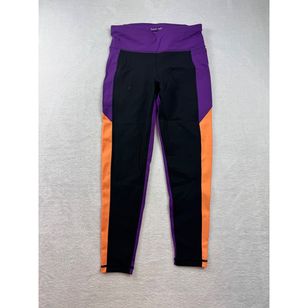Sweaty Betty Power 7/8 Leggings Purple Black Orange Colorblock US 6
